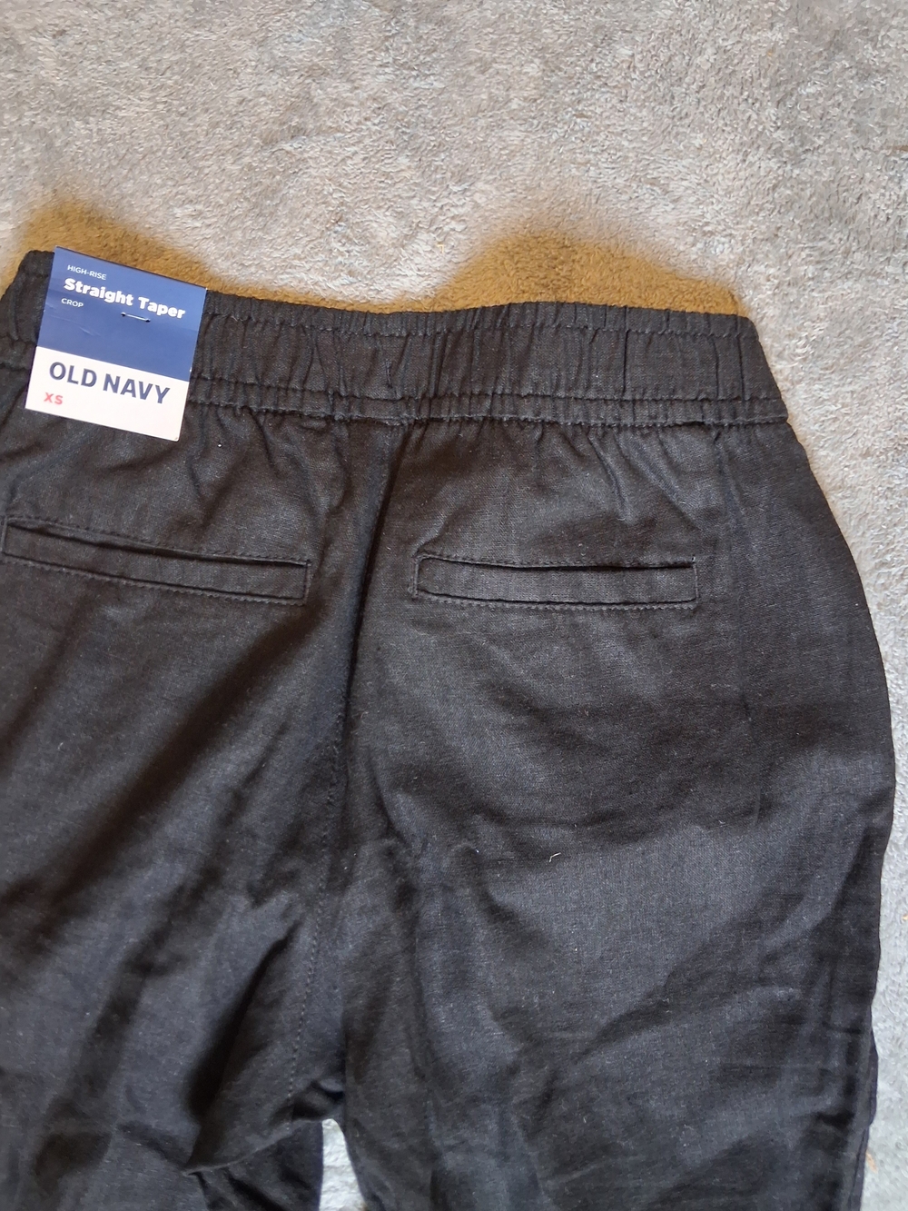 Old Navy Women's Black New With Tags Xs High Rise Straight Taper Crop Pants - Picture 6 of 7